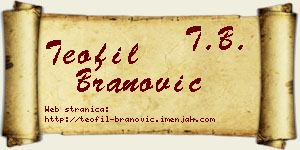 Teofil Branović vizit kartica